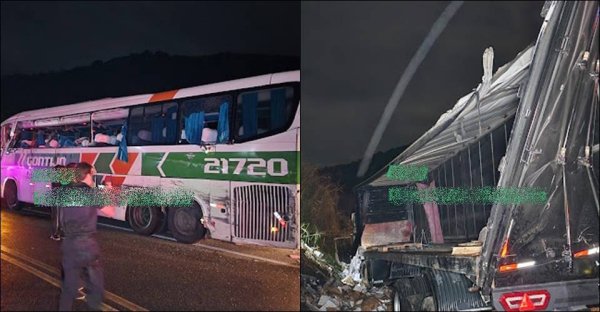 Acidente entre ônibus de viagem e carreta mata quatro pessoas no Sul da Bahia