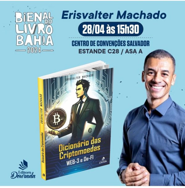 Erisvalter Machado lança livro sobre criptomoedas na Bienal da Bahia