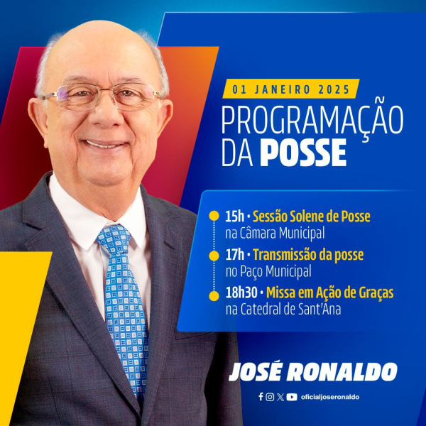 José Ronaldo toma posse no dia 1º de janeiro e dá início a um novo ciclo na história de Feira