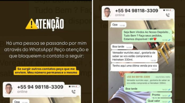 Presidente da Câmara de Vereadores de Cruz das Almas é hackeado e golpista tenta vender cervejas