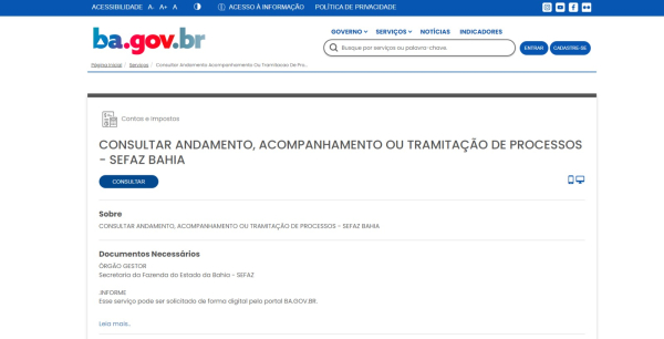 Sefaz-Ba disponibiliza 19 serviços para a  população no portal ba.gov.br